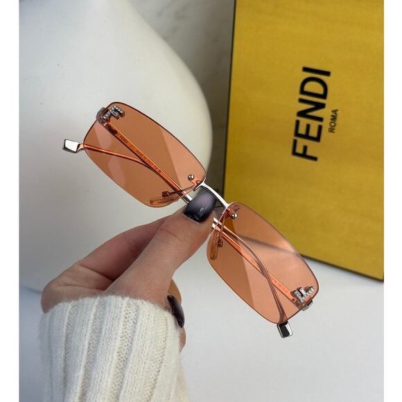 SALE! NEW Fendi FE4172US First Rimless Orange Square Sunglasses